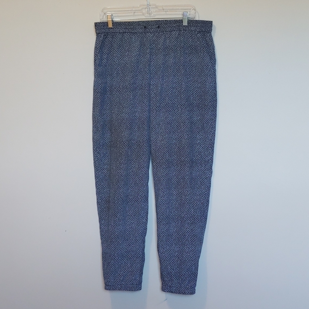 MICHAEL KORS Nylon silky lounge pants Size 14 Navy and white print